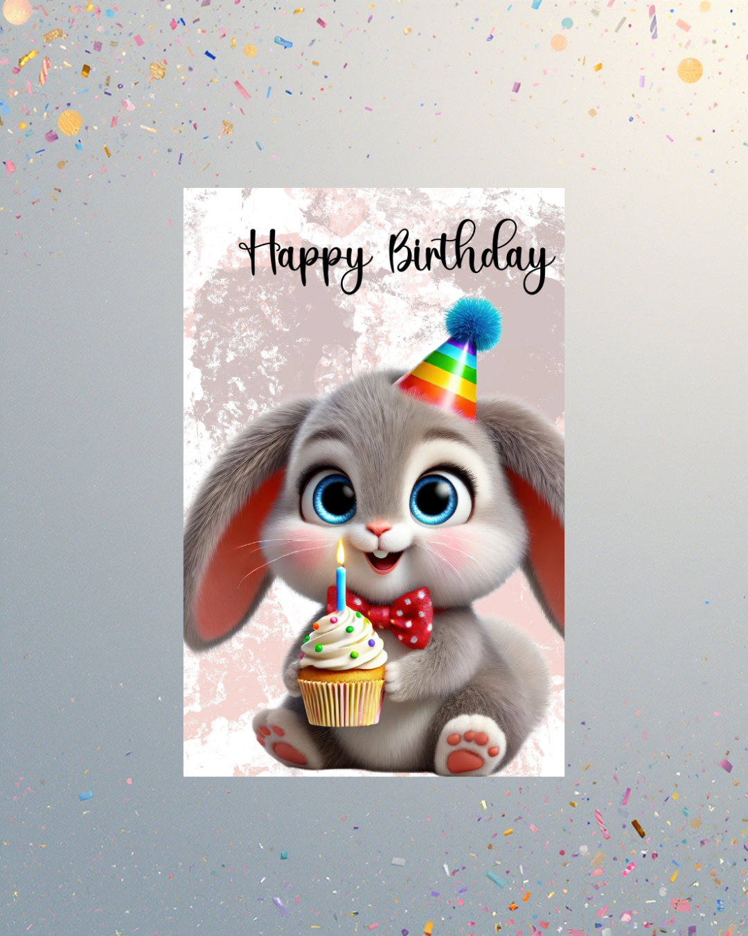 Schnuffeliger Hase mit Cupcake