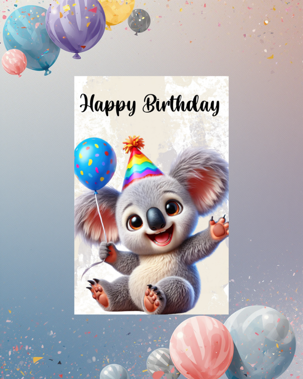 Niedlicher Koala mit Luftballon
