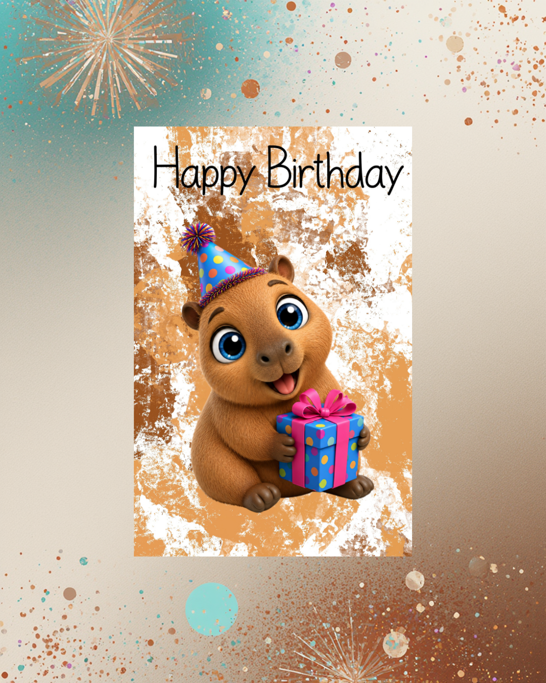 Süßes Capybara mit Geschenk