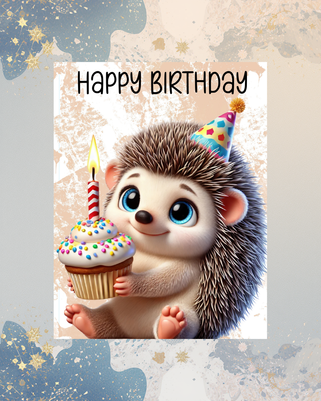 Flinker Igel mit Cupcake
