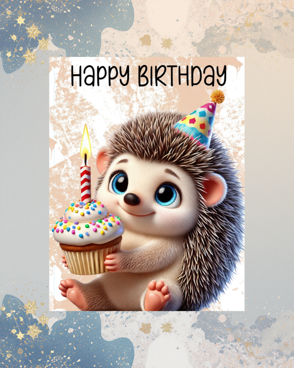 Flinker Igel mit Cupcake
