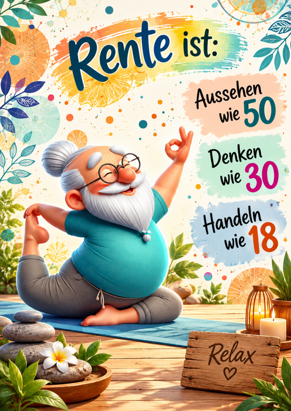 Rente ist... Mann - Karte