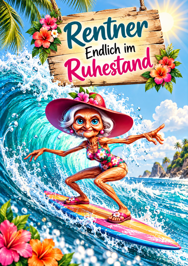Ruhestand Frau - Karte