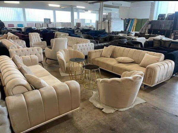 Luxus Sofa Sets  inklusive Tisch Elektrokamin
