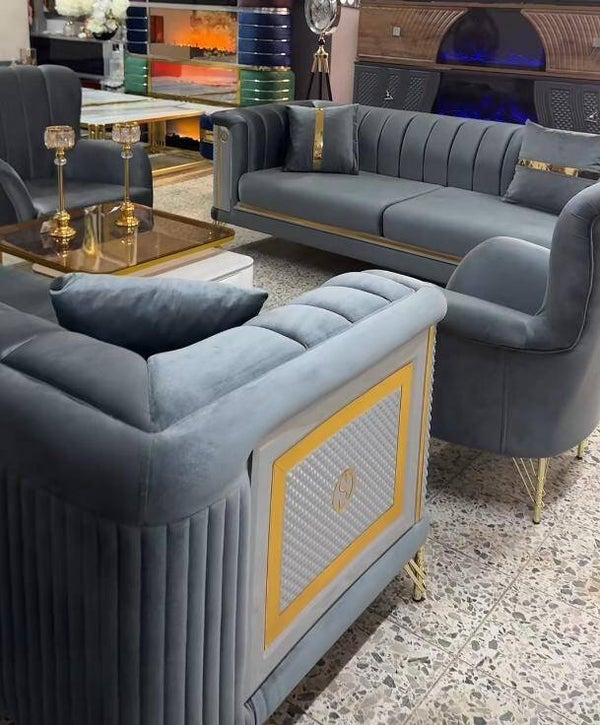 Luxus Sofa Sets  inklusive Tisch Elektrokamin