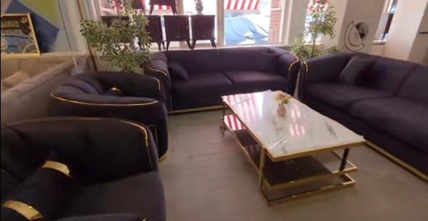 Luxus Sofa Sets  inklusive Tisch Elektrokamin