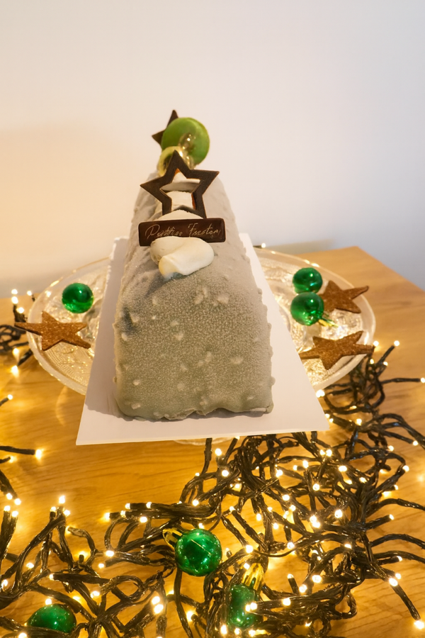 Buche chocolade met pistache ijs – 4 personen