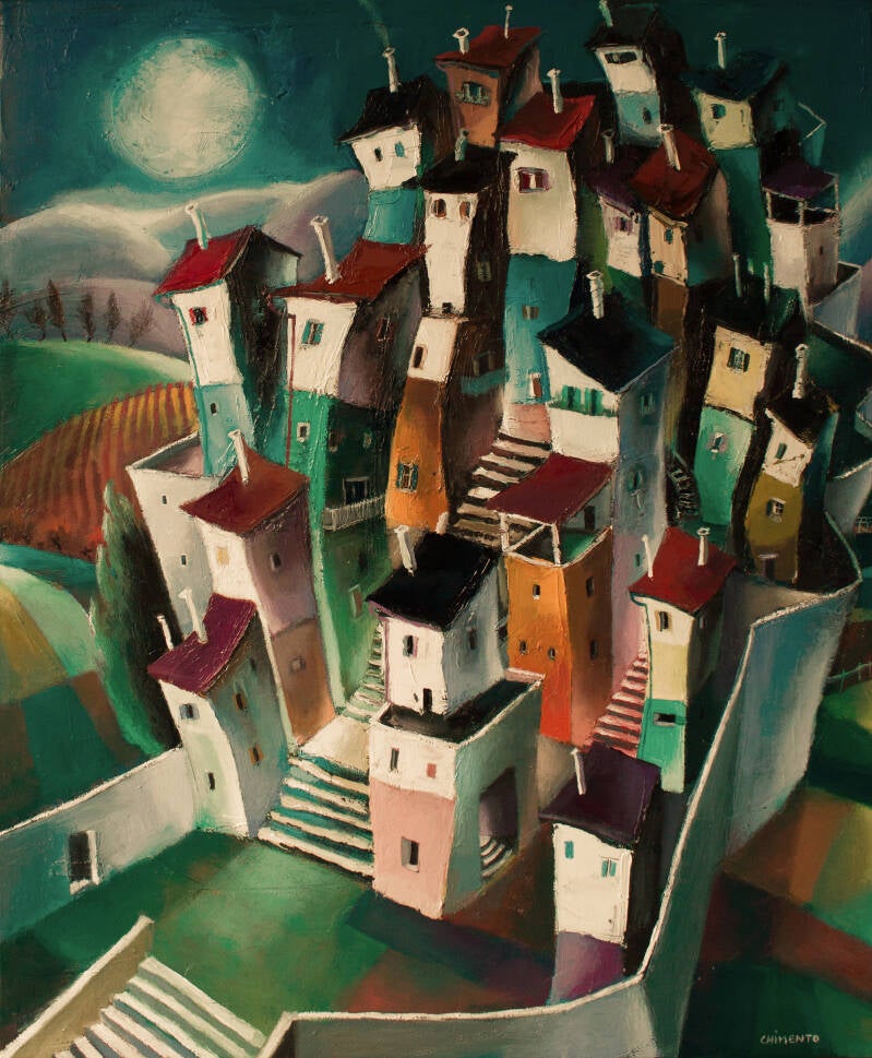 La 3ème cité magique/2021/ Huile sur toile