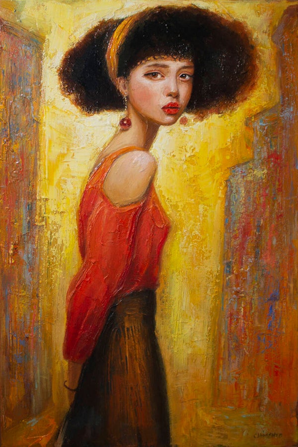 Peinture à l'huile sur toile / Almah dans la cité d'or
