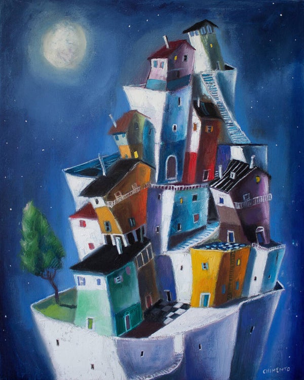 Cité magique au clair de lune