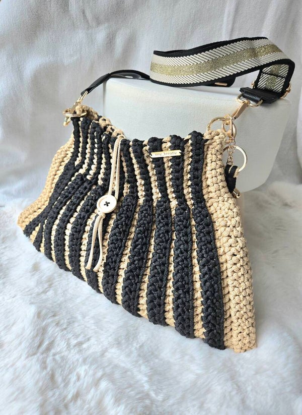 Wendetasche MISS MIDAS schwarz gold – elegante Wendetasche in Schwarz und Gold mit zwei Looks