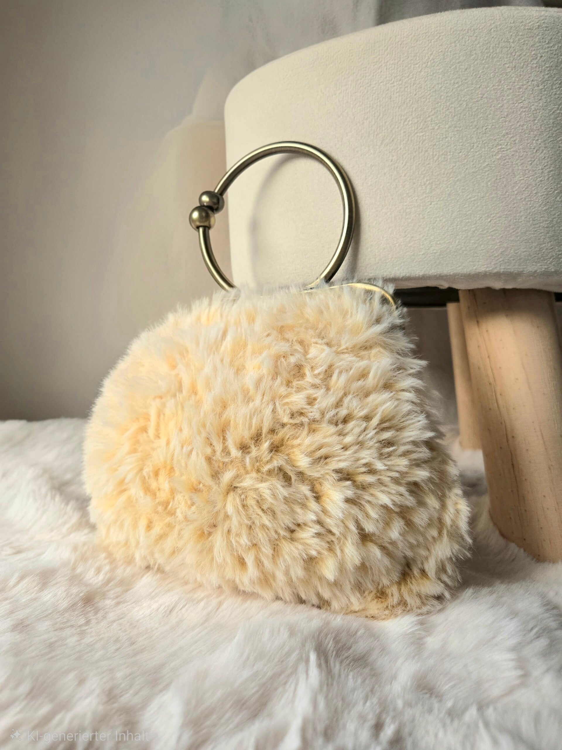 BELLY – elegante Handgelenktasche aus weichem Plüschgarn