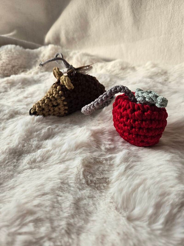 Lesezeichen XXL Igel mit Apfel