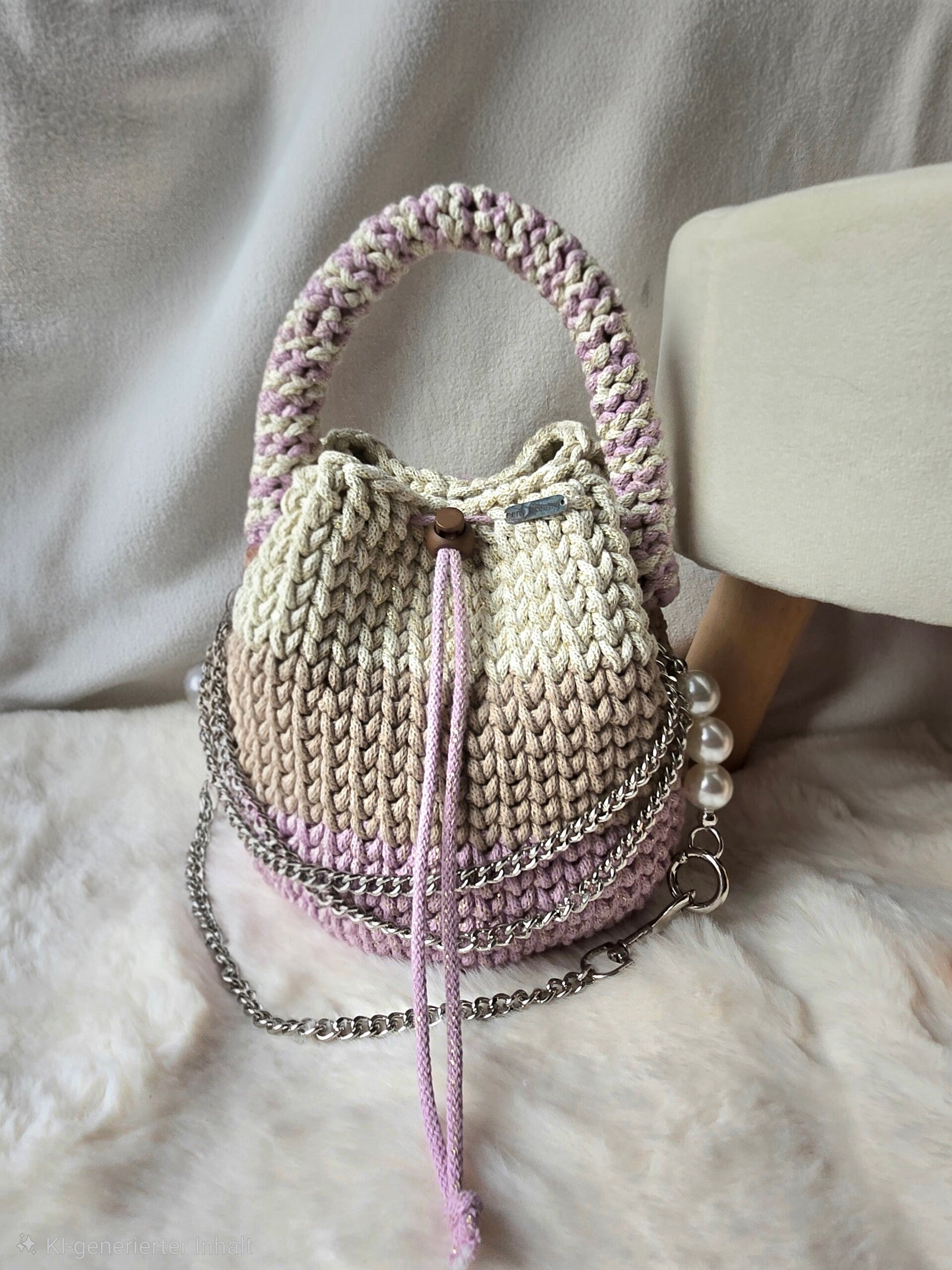 AZIRA ROSÉ – elegante Bucket Bag mit kunstvollem Design