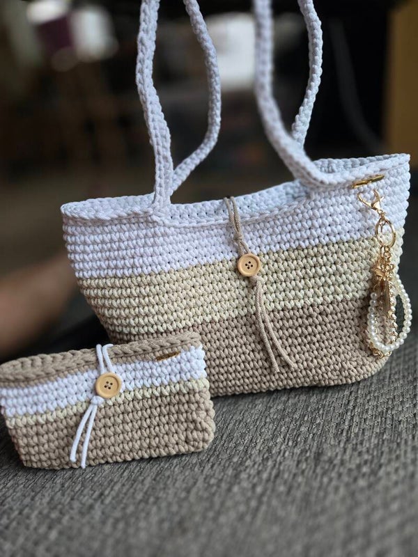 AVELINA SET dreifarbig beige weiss