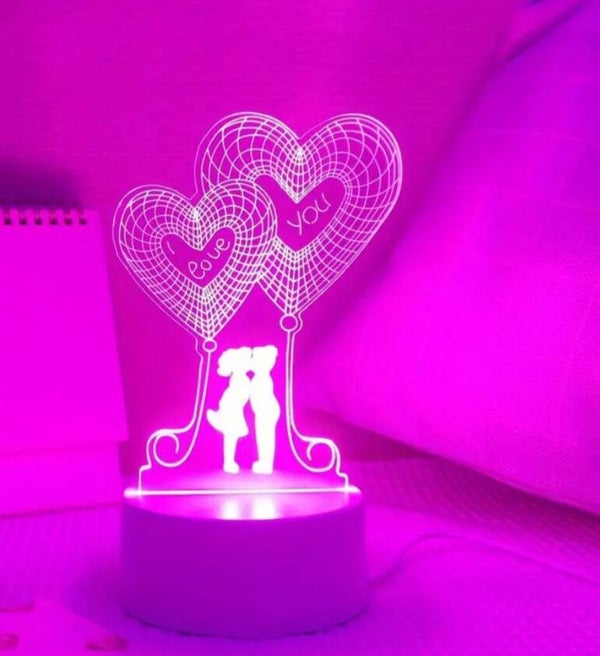 LAMPADA LED 3D INNAMORATI IN LOVE - LUCE BIANCA