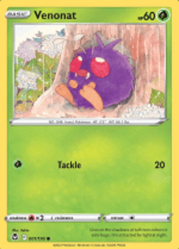 Venonat  001/195 Reverse Holo Silver Tempest
