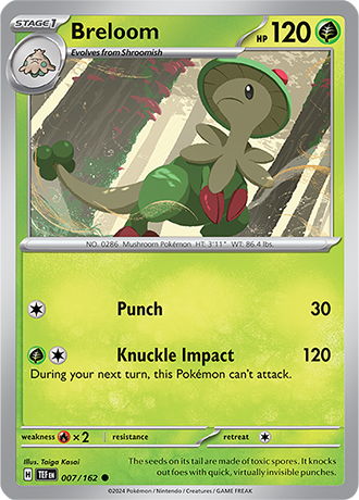 Breloom 007/162 reverse holo Temporal forces