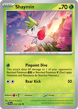 Shaymin 013/162 reverse holo Temporal forces