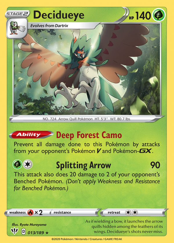 Decidueye 013/189 Darkness Ablaze