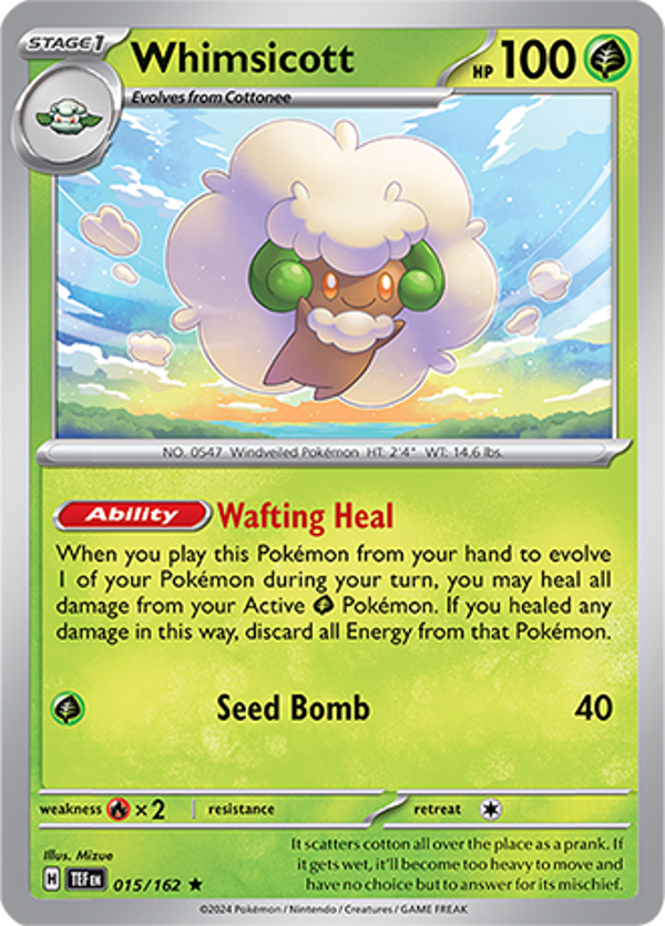 Whimsicott 015/162 reverse holo Temporal forces
