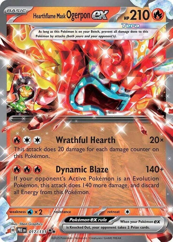 Hearthflame Mask Ogerpon EX 017/131 Prismatic Evolutions