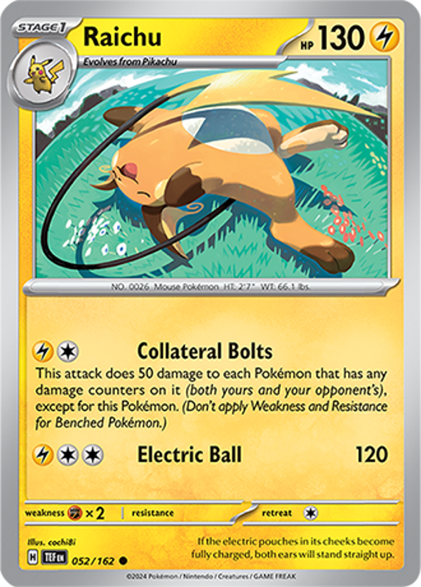Raichu 052/162 reverse holo Temporal forces
