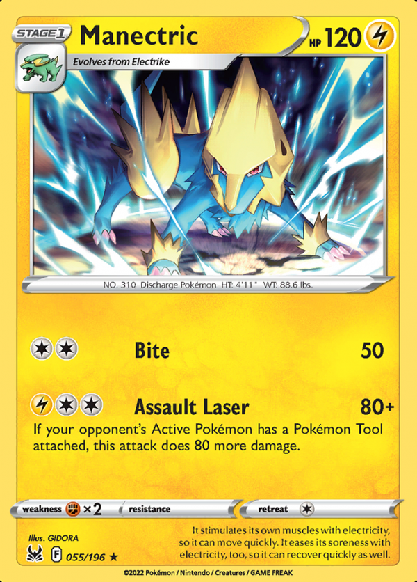 Manectric 055/196 Reverse Holo  Lost Origin