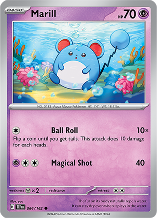 Marill 064/162 reverse holo Temporal forces