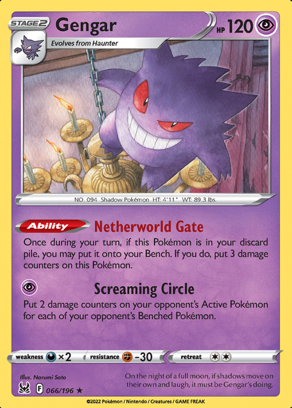 Gengar 066/196 Reverse Holo Lost Origin