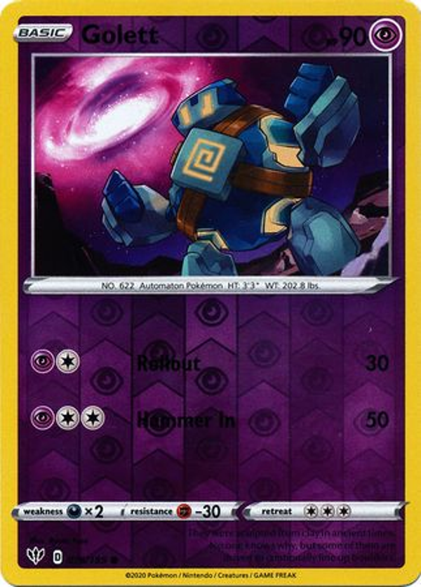 Golett 076/189 Reverse Holo Darkness Ablaze