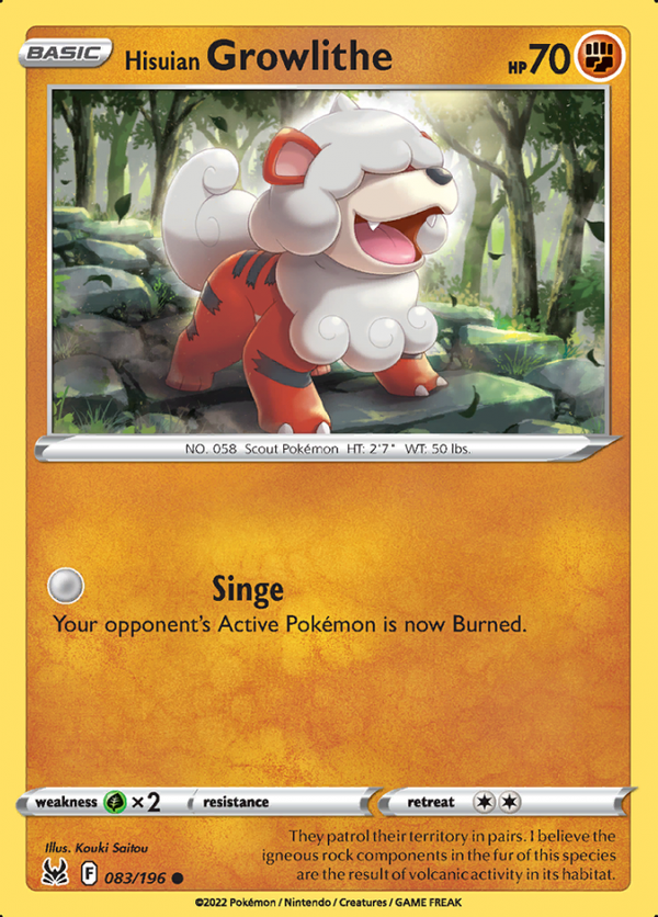 Hisuian Growlithe 083/196  Lost Origin