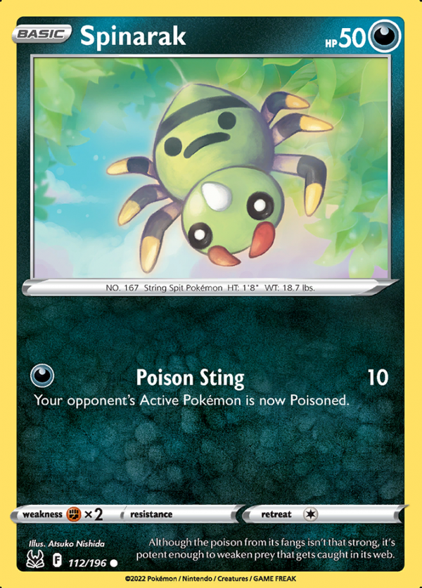 Spinarak 112/196  Reverse Holo Lost Origin
