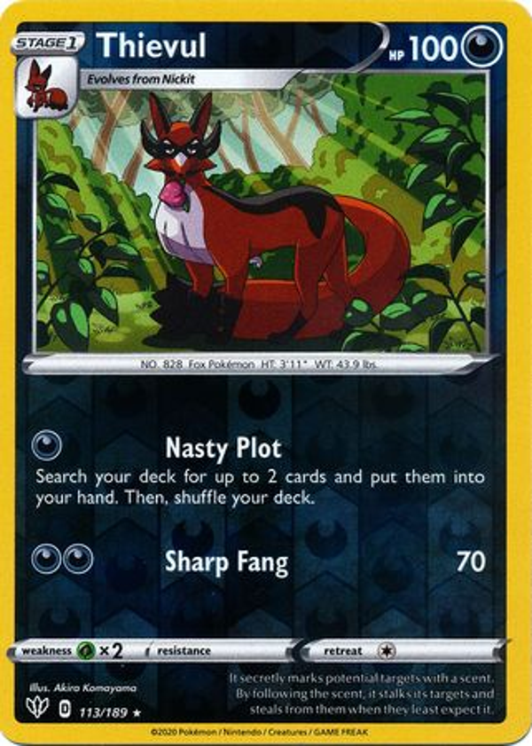 Thievul 113/189 Reverse Holo Darkness Ablaze