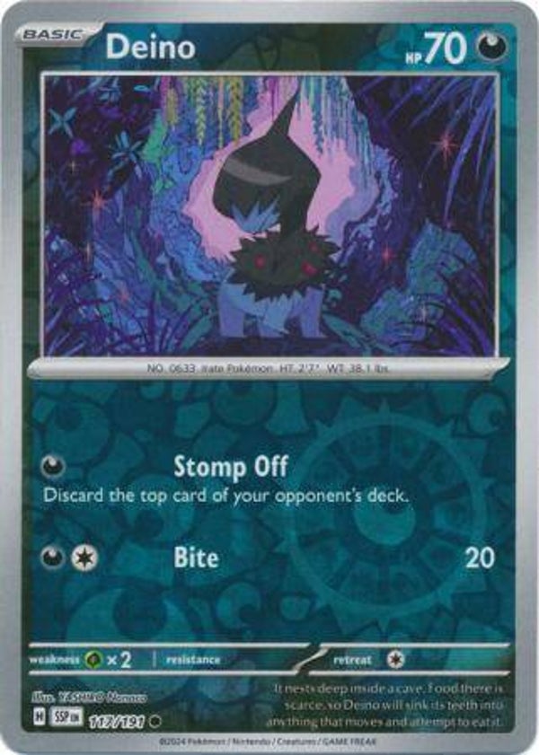Deino 117/191 reverse holo surging sparks
