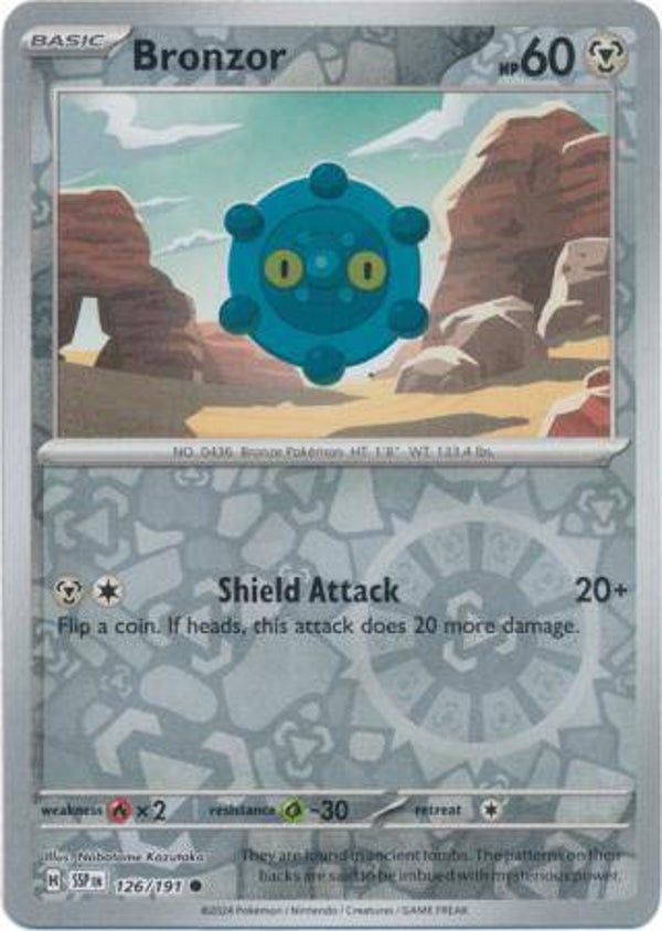 Bronzor 126/191 reverse holo surging sparks