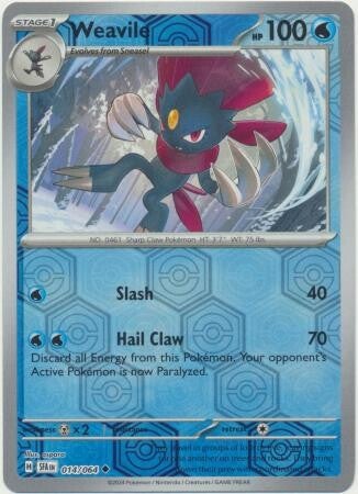 Weavile 014/064 reverse holo Shrouded fable