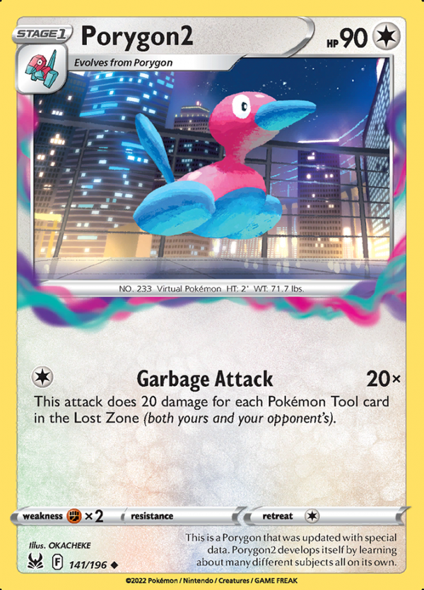 Porygon2 141/196 Reverse Holo lost Origin
