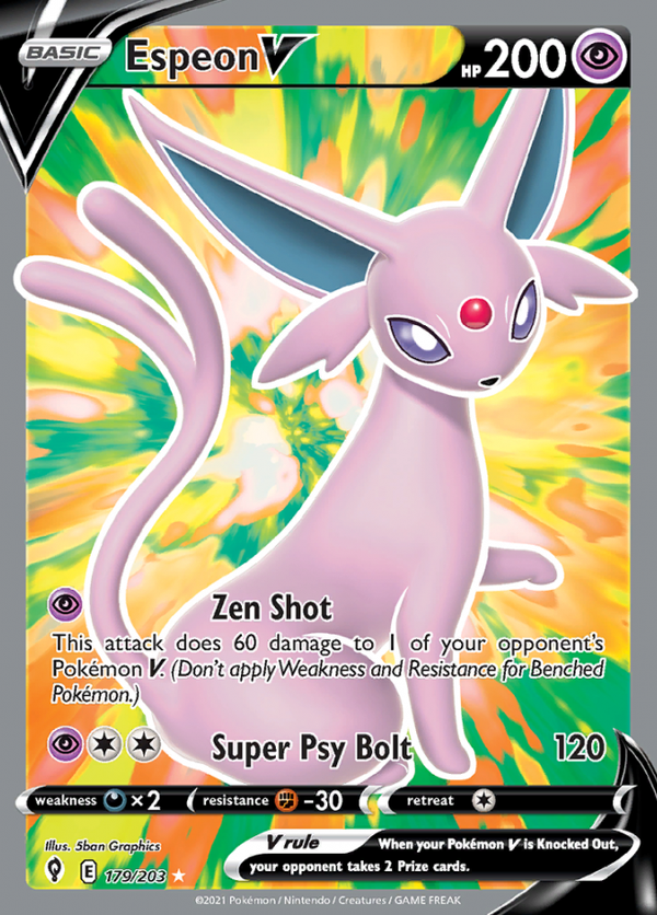 espeon v 179/203 evolving skies