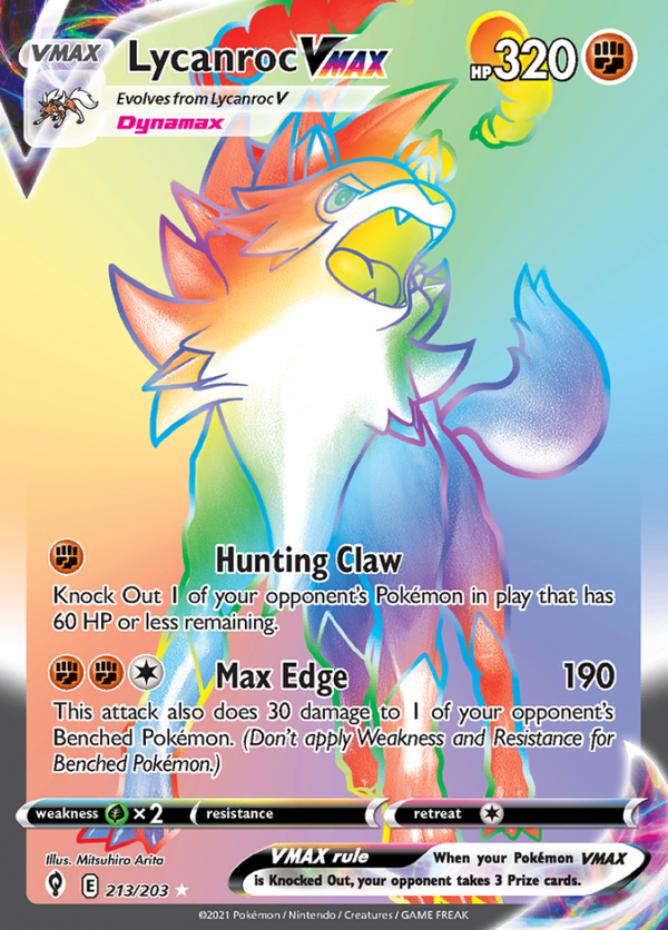 lycanroc vmax 213/203 evolving skies