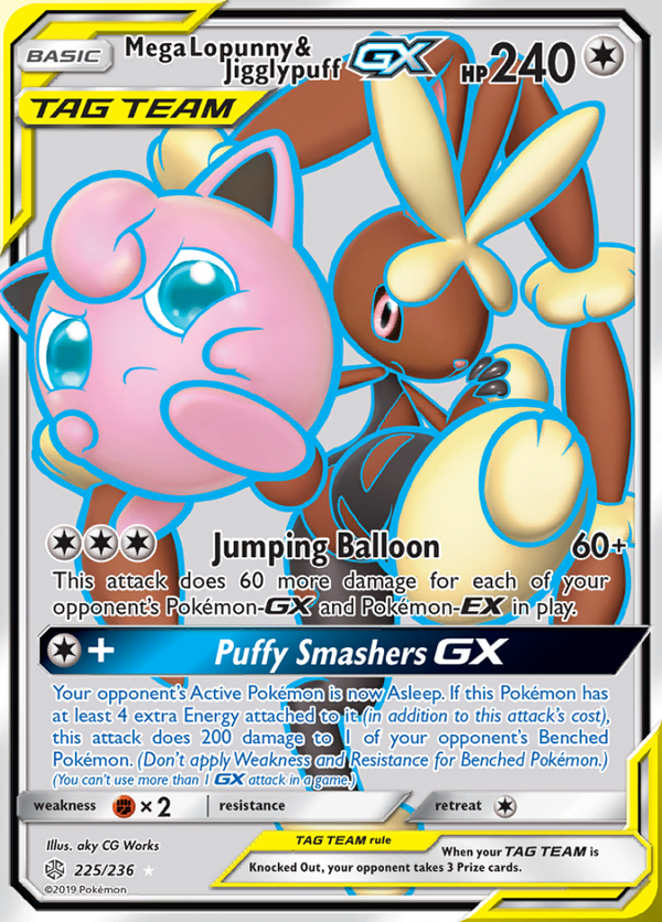 Mega Lopunny & Jigglypuff-GX 225/236 Cosmic Eclipse