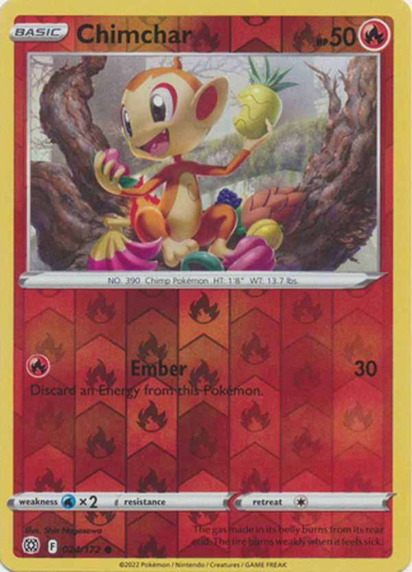Chimchar 24/172 reverse holo Brilliant Stars