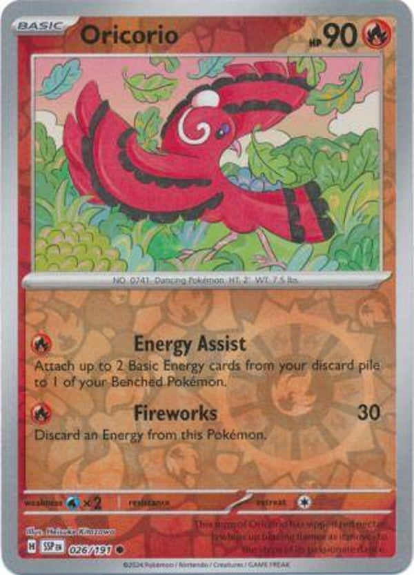 Oricorio 026/191 reverse holo surging sparks