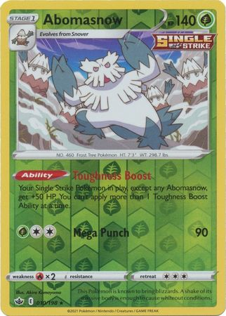 Abomasnow 010/198 reverse holo Chilling Reign