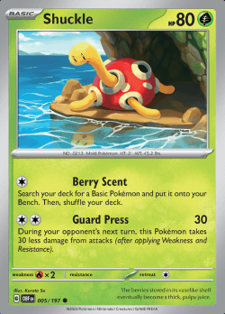 Shuckle 005/197 reverse holo Obsidian flames