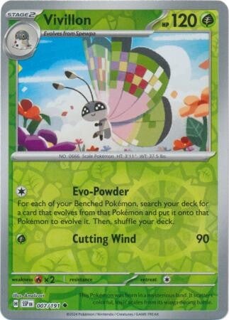 Vivillon 007/191 reverse holo surging sparks