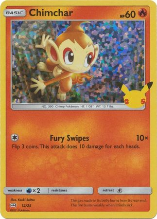 Chimchar 12/25 promo holo 25TH ANNIVERSARY MC DONALD'S