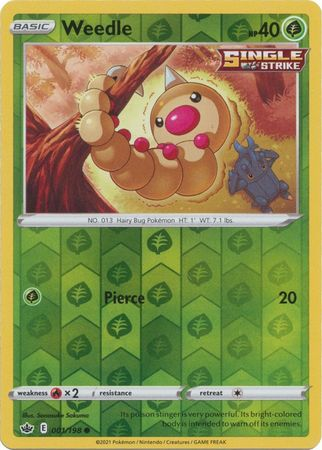 Weedle 001/198 reverse holo Chilling Reign