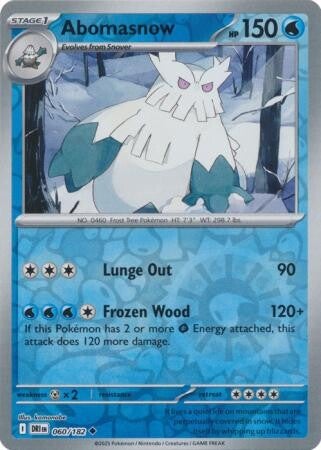 Abomasnow 060/182 Reverse Holo Destined Rivals