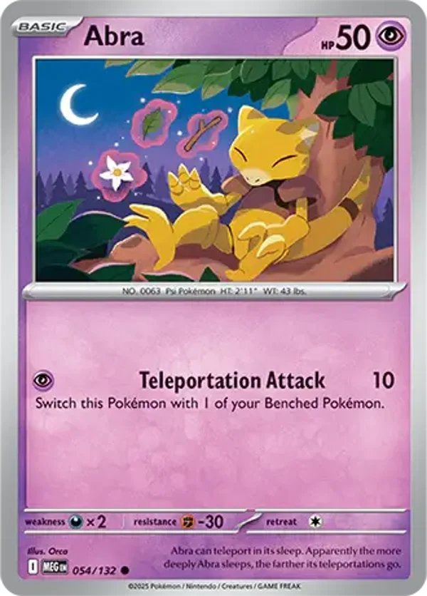 Abra 054/132 Reverse Holo Mega Evolution